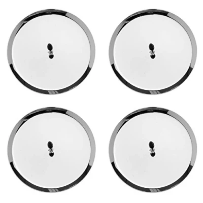 Afbeelding van Glorex 6 7021 301 set van 4 zilveren kandelaars diameter ca. 8 cm voor het ontwerpen composities en kransen bevestigen kaarsen
