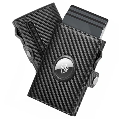 Afbeelding van YESIIW Portefeuille fin pour homme avec porte cartes de crédit et blocage RFID, Fibre carbone., S, Minimaliste