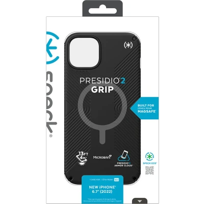 Afbeelding van Speck Presidio2 Grip + MS Apple iPhone 14 Plus/15 Plus Black with Microban
