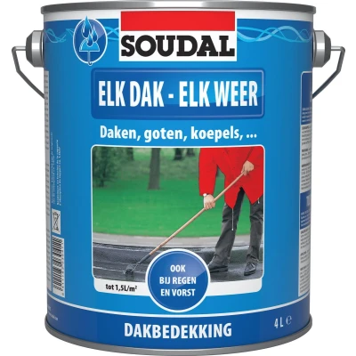 Afbeelding van Soudal elk dak weer 4 l, zwart, blik
