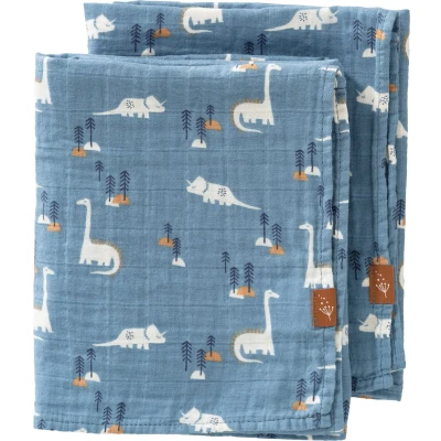 Afbeelding van Fresk Set 2 Hydrofiele Doeken 70x60cm Dino