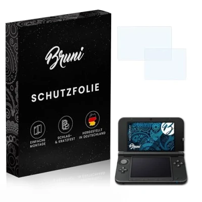 Afbeelding van Bruni displaybeschermfolie compatibel met Nintendo 3DS XL 2012 beschermfolie, kristalhelder, (set van 2)