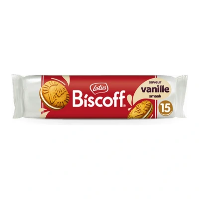 Afbeelding van Lotus gevulde speculoos, 150 g, vanillecrème, pak van 9 rollen koekjes