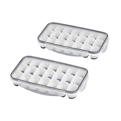 Afbeelding van APS ijsblokjesvorm met transparant deksel, voor 21 ijsblokjes, 4 x 2,5 3 cm, 2 stuks