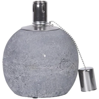 Afbeelding van Olie lamp tuin Bolvormige betonnen tuinfakkel / olielamp 14 x 17 cm