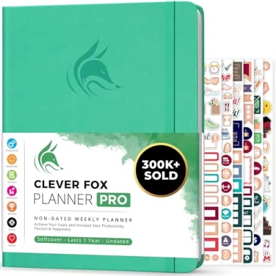 Afbeelding van Clever Fox Planner PRO Week en maandplanner om productief te zijn, tijd beheren je doelen bereiken, 21,5 x 28 cm (smaragd)