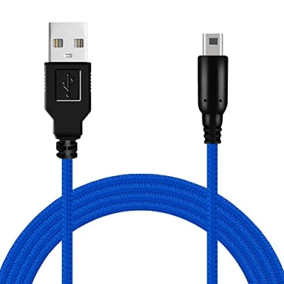 Afbeelding van OcioDual USB oplaadkabel, 1,5 m, blauw, gevlochten, compatibel met Ninten DSi, DSi XL, 2DS, New 2DS 3DS versterkt, krasbestendig, netsnoer