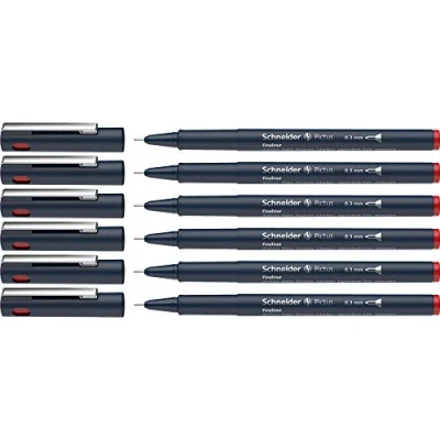 Afbeelding van Schneider Pictus Viltstiften, fijne lijndikte, 0,3 mm, rood, 6 stuks