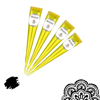 Afbeelding van FADEDA Hennapasta, 4 kegels, 100% natuurlijk, zwart, zonder mengsel, PPD vrij, 100 g