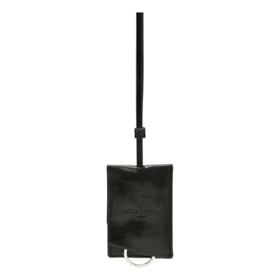 Afbeelding van LIEBESKIND BERLIN Leren Sleutelhanger Chudy Paper Touch Crinkle Keyholder Black Zwart