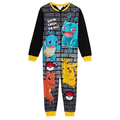 Afbeelding van Pokémon Onesie voor kinderen, alles in één pyjama, Pikachu, fleece, jongens, pyjama&#039;s, meisjes, nachtkleding, vrijetijdskleding, uniseks, geel, 11 12 jaar, Geel.