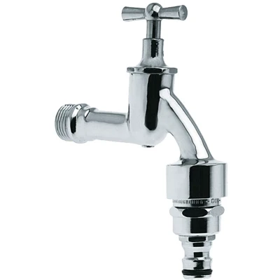 Afbeelding van Bonfix Sanitaire tapkraan met slangkoppeling en aansluitstuk (type Gardena) 1/2