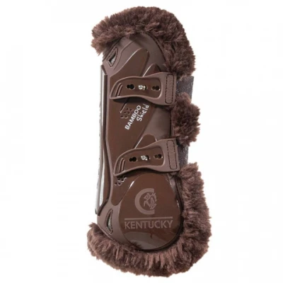 Afbeelding van Kentucky Peesbeschermers Bamboo Elastic Vegan Sheepskin Bruin/Bruin M