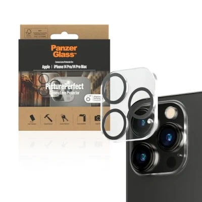 Afbeelding van PanzerGlass™ Picture Perfect Camera bescherming voor iPhone 14 Pro en Max, lensbescherming van krasbestendig gehard glas iPhone, ultra transparant anti vingerafdruk