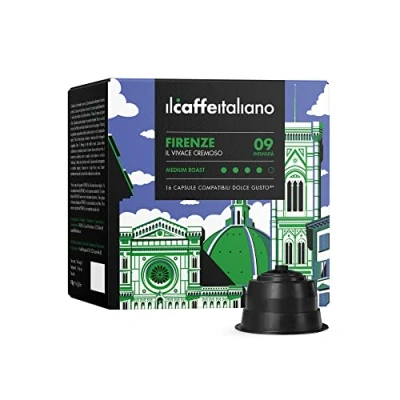 Afbeelding van FRHOME 96 koffiecapsules compatibel met Nescafé Dolce Gusto Koffiemengsel Firenze intensiteit 9 Il Caffè Italiano