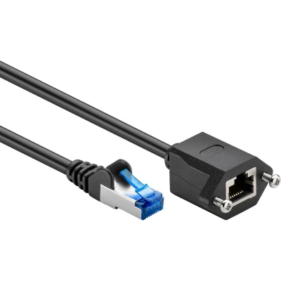 Afbeelding van S/FTP CAT6a 10 Gigabit netwerk verlengkabel / zwart LSZH meter