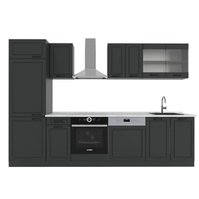 Afbeelding van Vicco Complete keukeneenheid R Line, Antraciet landhuis/antraciet, 300 cm , WB Marmer