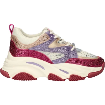 Afbeelding van Steve Madden Privy Sneakers laag, Dames, Maat: 38, Plum/peach lavender Imitatieleer/ textiel
