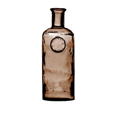 Afbeelding van Natural Living Bloemenvaas Olive Bottle kastanje transparant glas D13 x H35 cm Fles vazen