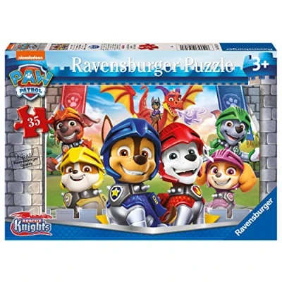 Afbeelding van Ravensburger Paw Patrol Knights &amp; Dragons 35 stukjes Jigsaw puzzel voor kinderen leeftijd 3 jaar oud educatief speelgoed