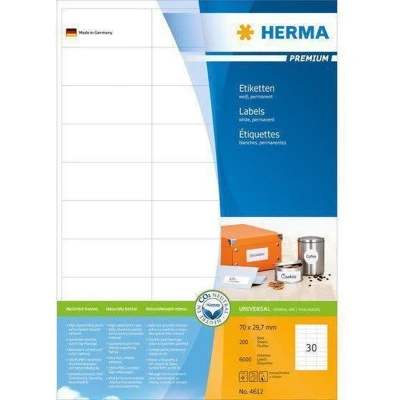 Afbeelding van Huismerk Herma 4612 Universele Etiket 70x29,7mm Wit 6000 etiketten