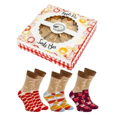 Afbeelding van Rainbow Socks Dames Heren Sokken Katoen Appeltaart Cadeau 3 Paar, x ApplePie
