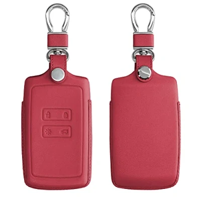 Afbeelding van kwmobile Autosleutel hoesje geschikt voor Renault 4 knops Smartkey (alleen Keyless Go) behuizing in rood