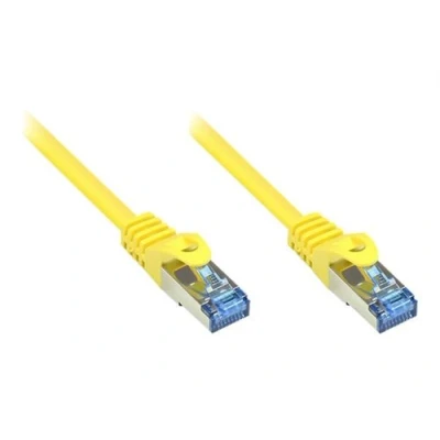 Image de Good Connections Cordon de raccordement RJ 45 (M) pour 3 m SFTP, PiMF CAT 6a sans halogène, moulé, crochet jaune