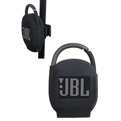 Afbeelding van Hermitshell siliconen hoes is geschikt voor JBL Clip 5 / 4 waterdichte draagbare luidspreker (zwart) (alleen deksel)