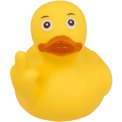 Afbeelding van Badeend Met Middelvinger Middle Finger Piepend Eendje van 8 cm Attitude Out of the Blue