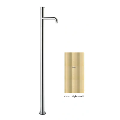 Afbeelding van Waterevolution Flow vrijstaande wastafelkraan PVD Geborsteld Light Gold T113WGE