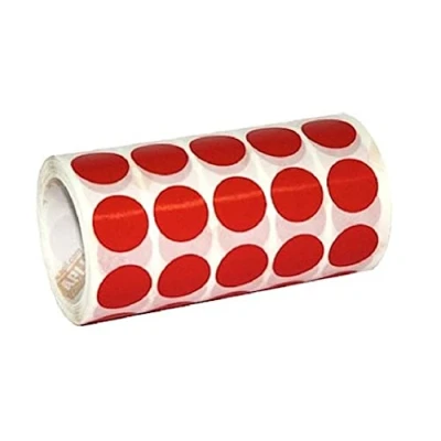Afbeelding van Apli Kids stickers op rol, cirkel diameter 10,5 mm, rood