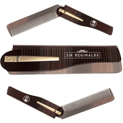 Afbeelding van Sir Reginalds Compacte Opvouwbare Kam Voor Snor en Baard