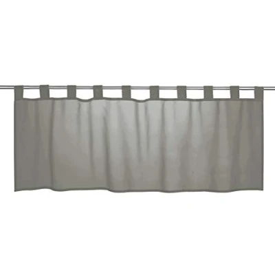 Afbeelding van Elbersdrucke Bistrogordijn Basic 07 grijs transparant 48 x 140 cm inkijkbescherming voor keuken, keukenraam, inkijkbescherming, privacy 198466