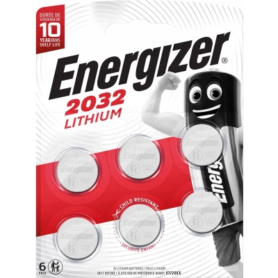 Afbeelding van Energizer 53543585606 Lithium Knoopcelbatterij Cr2032 3 V 235 Mah 6 Blister Zilver