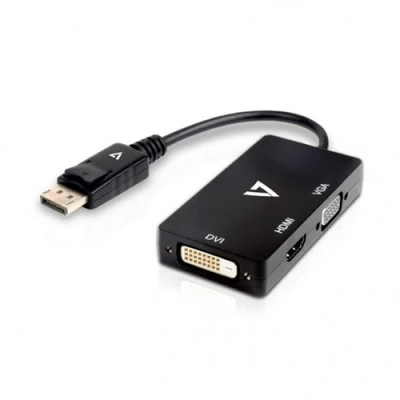 Image de Adaptateur Mini DisplayPort vers VGA/DVI/HDMI V7 V7DP VGADVIHDMI 1E Noir