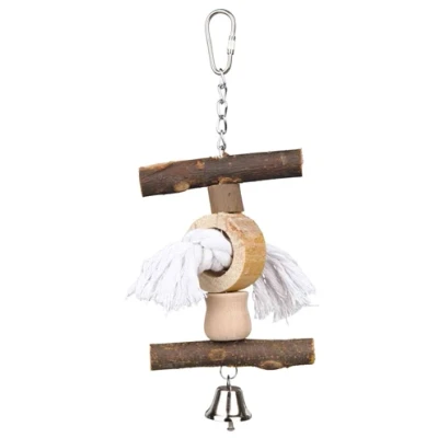 Afbeelding van Trixie Speelgoed Schorshout En Touw Met Bel 20 CM