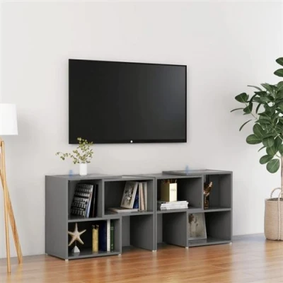 Afbeelding van Tv meubel 104x30x52 cm spaanplaat grijs
