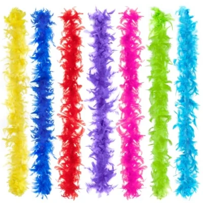 Afbeelding van Anjing 7 Couleurs Boa Plumes 2M Boas de pour Déguisement, Fête, Mariage, Cadeau Noël Enterrement vie Jeune Fille (2M par couleur), Multicolore, 20 cm