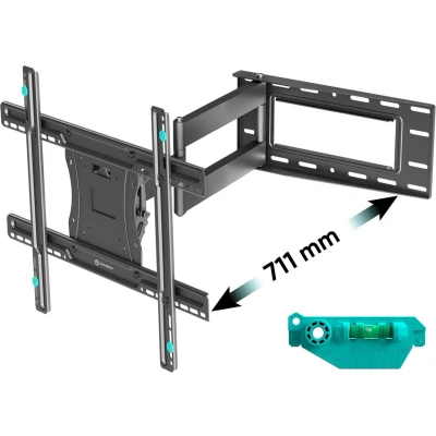 Afbeelding van ONKRON M7L TV muurbeugel draaibaar van 40 tot 75 inch 68 kg universele lange arm VESA max 600 x 400 cm draaibare zwart