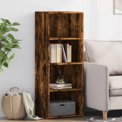Afbeelding van Hoge kast 45x41x124 cm bewerkt hout gerookt eikenkleurig