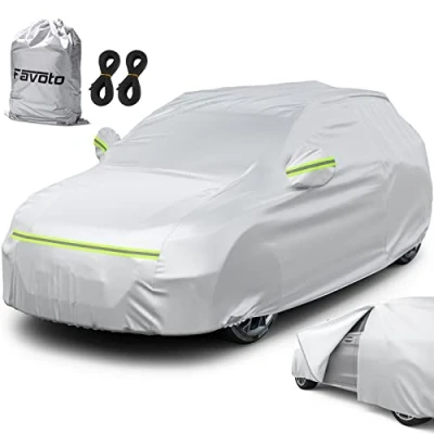 Image de Favoto Bâche Voiture Exterieur Housse de Protection Oxford Couverture Imperméable Auto, Ouverte Latérale pour Cabine, Doublure en Coton Respirant, Anti UV Neige Poussière SUV 505x195x175cm