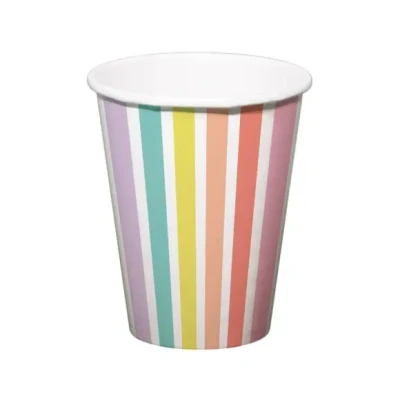Afbeelding van Bekertjes Pastel Stripes 6stk