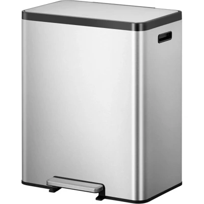Afbeelding van EKO EcoCasa 2 recycling pedaalemmer 30+30 ltr, Stainless steel Mat RVS