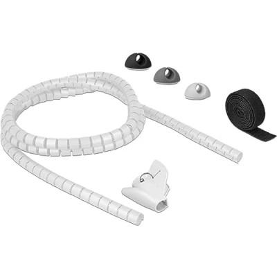 Afbeelding van 18392 Cable flex tube Desk/Wall Plastic Velcro Black Grey White