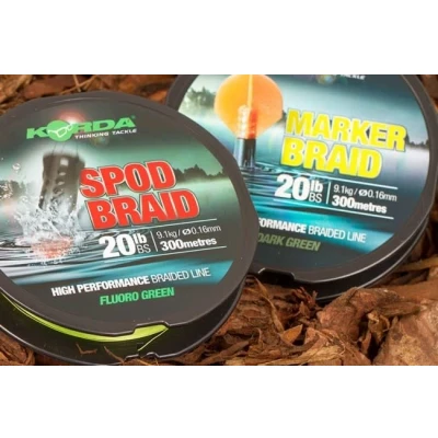 Afbeelding van Korda Marker Braid Line Dark Green (300m) 20lb 9.1kg 0.16mm