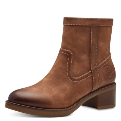 Afbeelding van s.Oliver Stiefelette Korte laarzen, Dames, Maat: 39, Cognac Kunststof