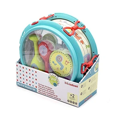 Afbeelding van Muziekset voor Baby 4 in 1 Muziekinstrumenten Tachan Trommel, Sambaballen, Castagnetten en Tamboerijn