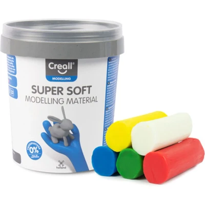 Afbeelding van Klei Creall supersoft rood/blauw/groen/geel/wit 450gr
