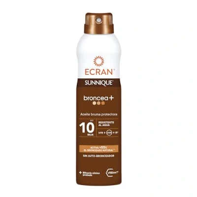 Afbeelding van Ecran Sunnique SPF 10 beschermende olie, UVB + UVA en IR A, waterbestendig, met Pure Bronze VitEox 80 technologie, activeert de natuurlijke bruining, zonder zelfbruiner, 250 ml